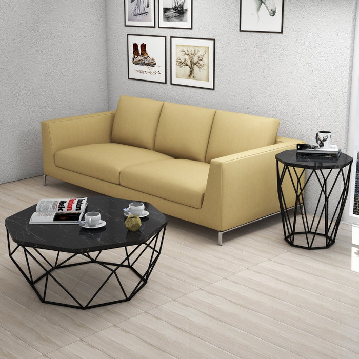 Hanah Home Sofya - Black Marble